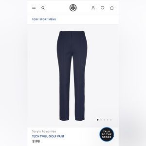 Tory Burch Sport cropped flare pant in navy size small, NEW WITH TAGS